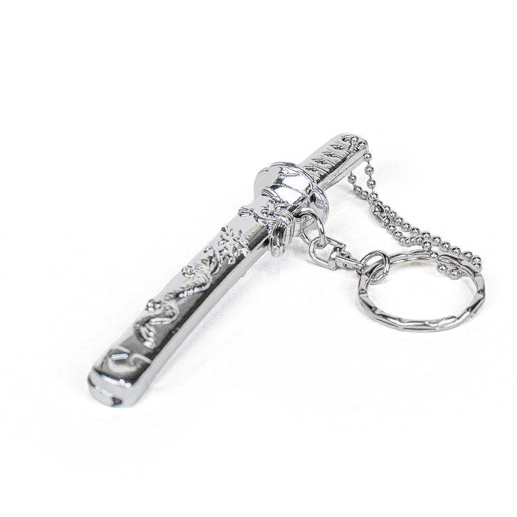 Mini Katana Sleutelhanger - Zilveren Draak