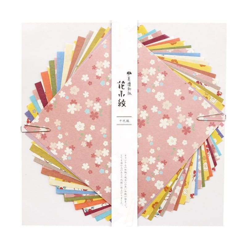 Japans Chiyogami Papier met Bloemenmotief - 15x15 cm