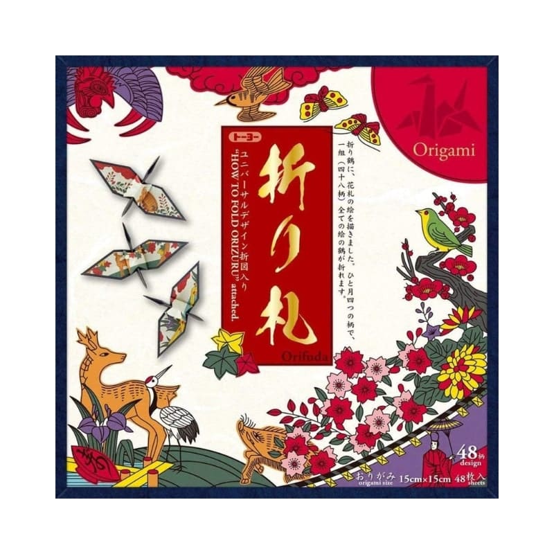 Origami papier vouwen kraan Hanafuda