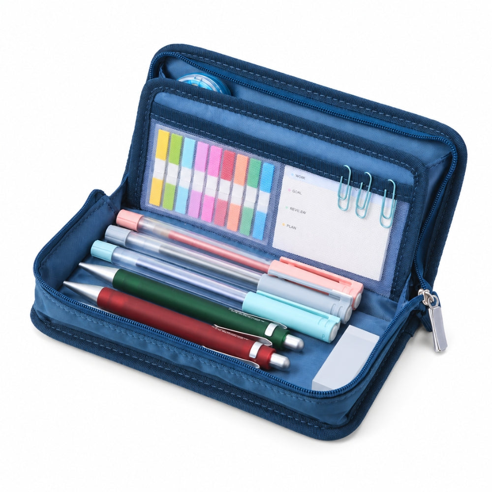 Platte Etui - Donkerblauw