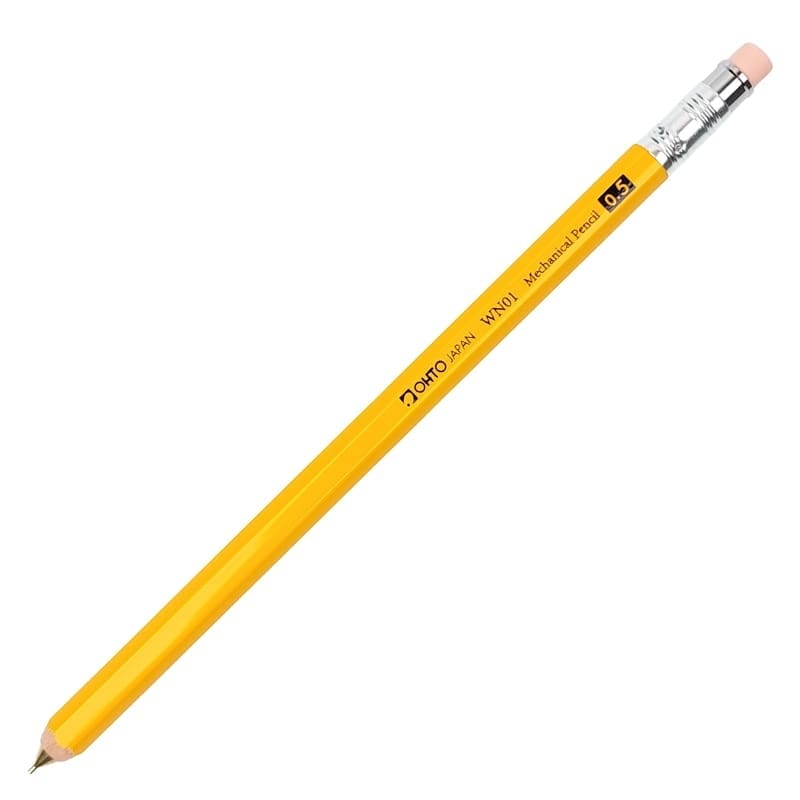OHTO houten mechanische potlood 0,5 mm geel