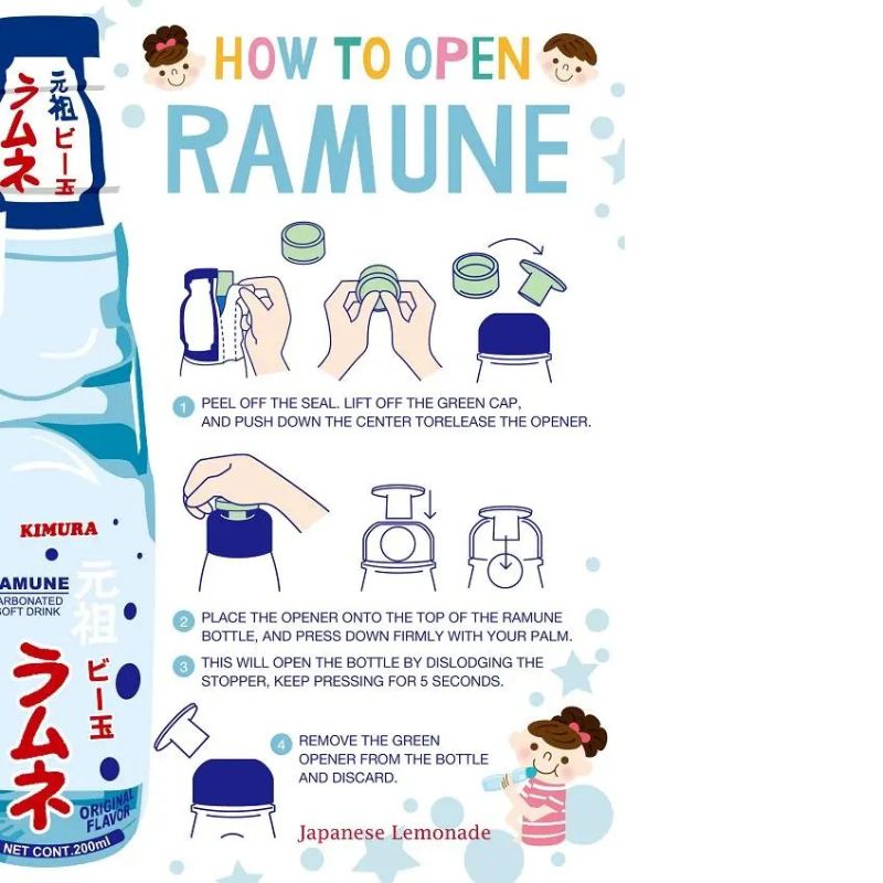 Japanse limonade - Ramune - Aardbei