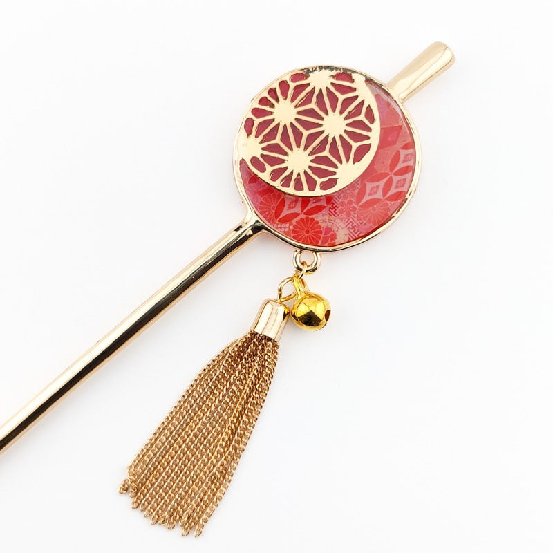 Rode Kanzashi - Asanoha