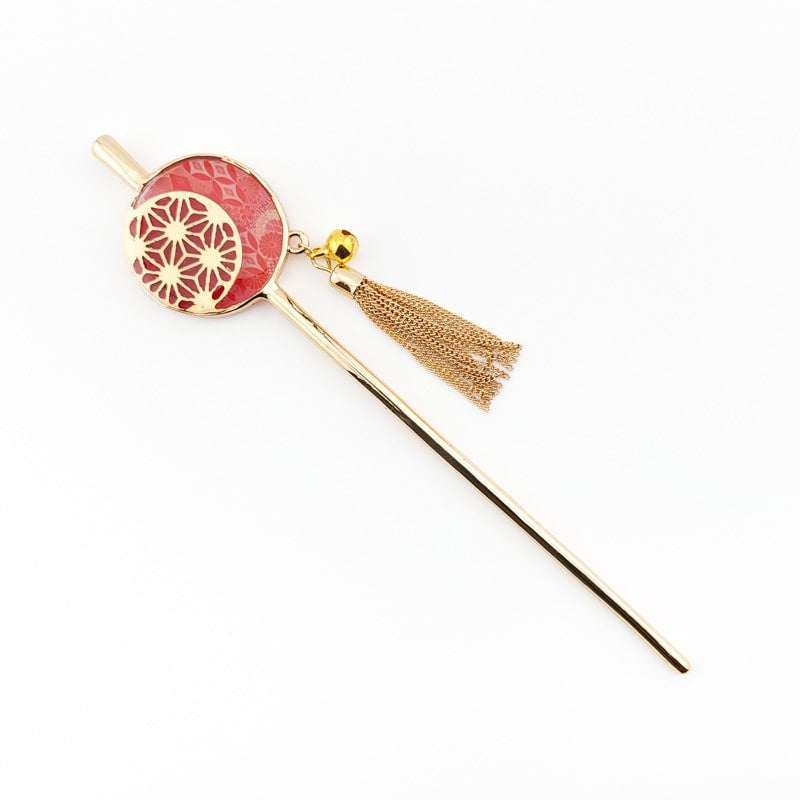 Rode Kanzashi - Asanoha