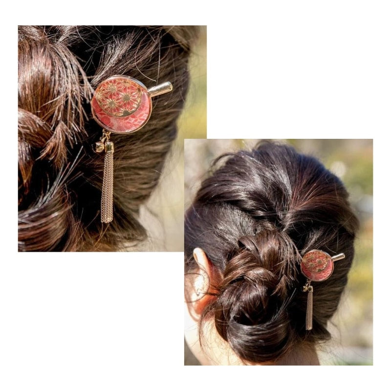 Rode Kanzashi - Asanoha