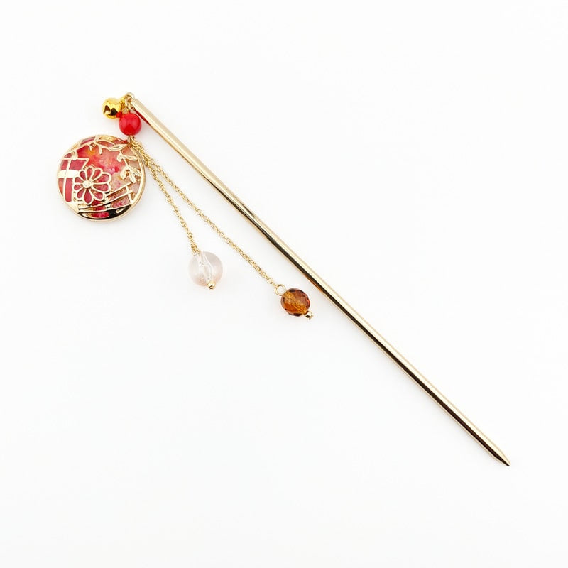 Rode Kanzashi - Temari