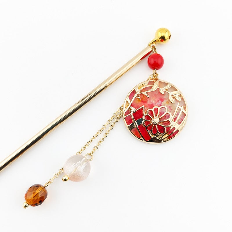 Rode Kanzashi - Temari