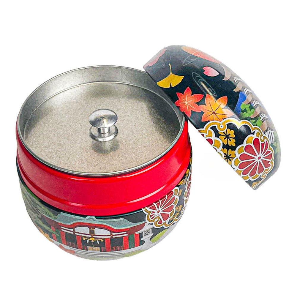 Ronde Japanse Metalen Theebus - Meisho-e