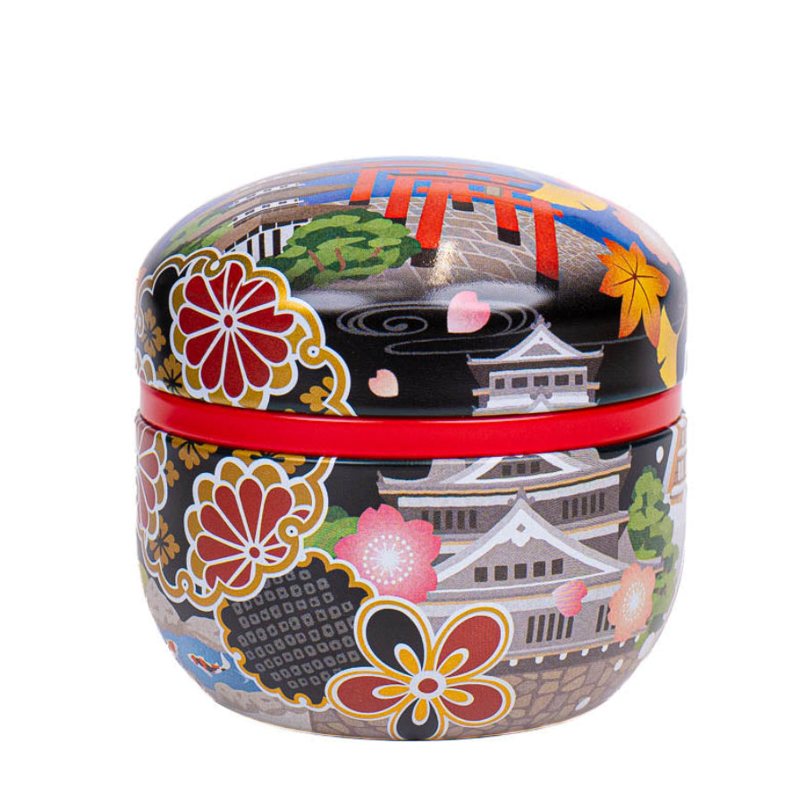 Ronde Japanse Metalen Theebus - Meisho-e