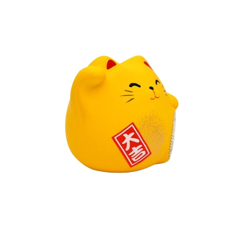 Ronde Maneki Neko - Geel