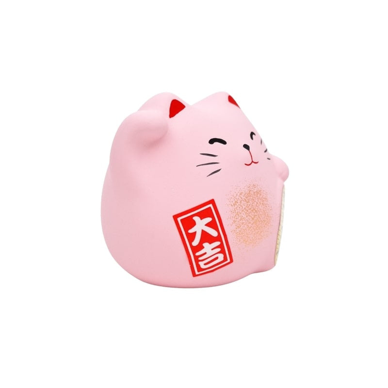 Ronde Maneki Neko - Roze