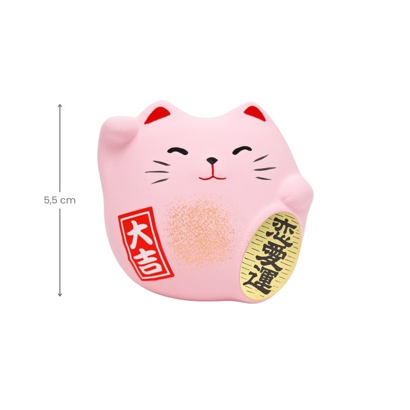 Ronde Maneki Neko - Roze