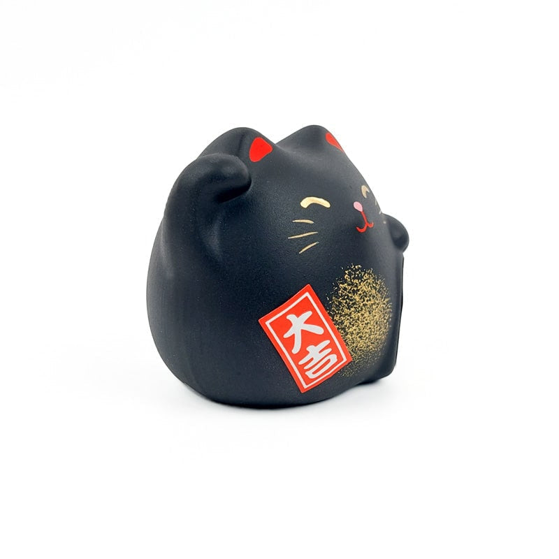 Ronde Maneki Neko - Zwart