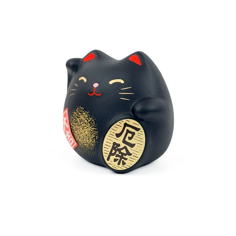 Ronde Maneki Neko - Zwart