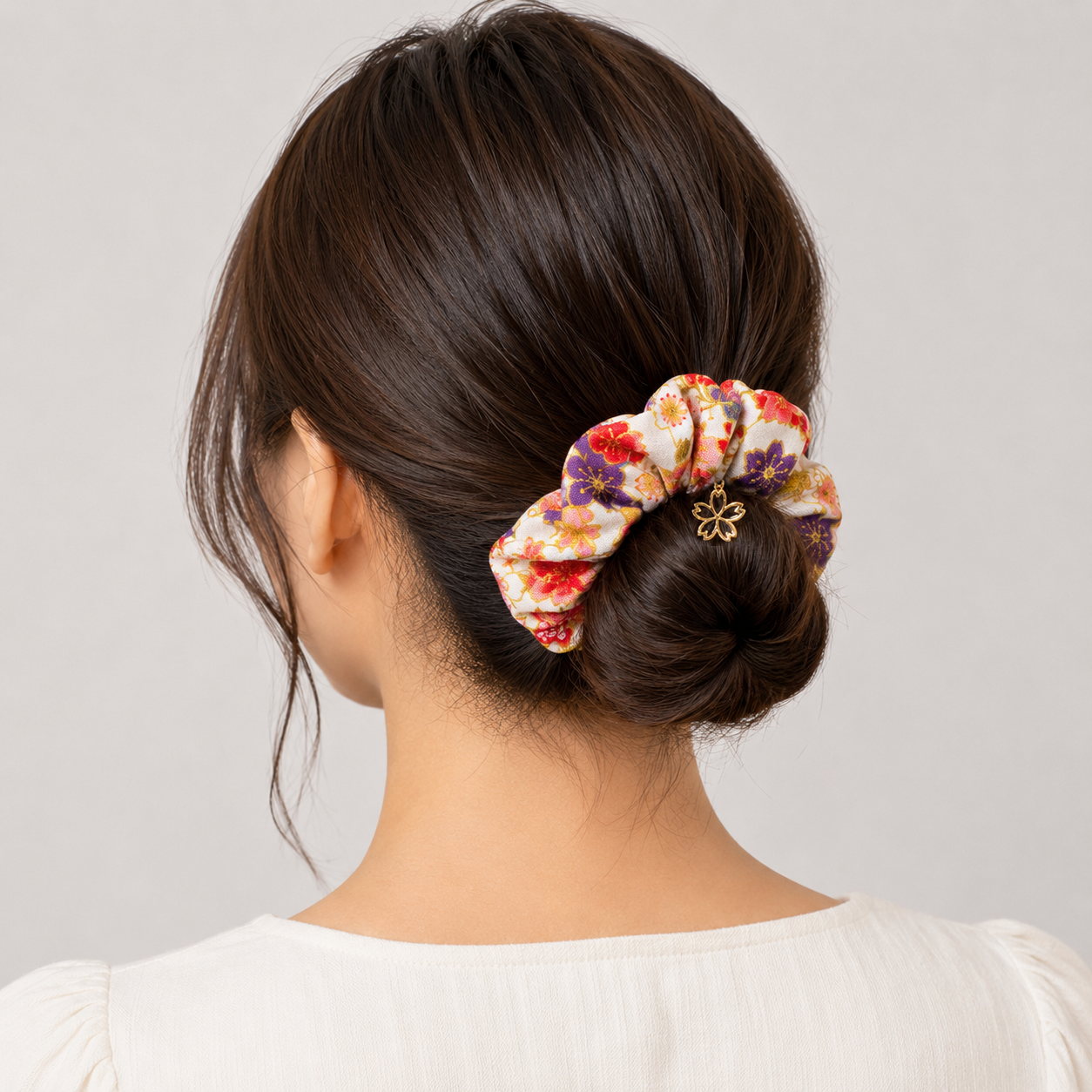Scrunchie Haarelastiek Japans Wit