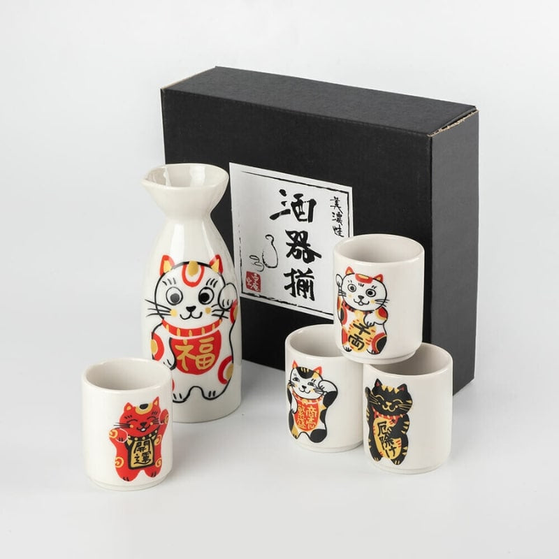 Maneki Neko sake set