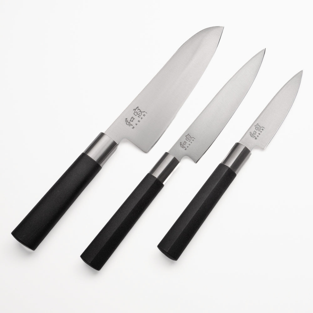 Set van 3 Japanse Messen – KAI Wasabi Black