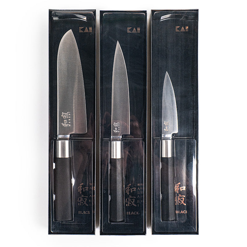 Set van 3 Japanse Messen – KAI Wasabi Black