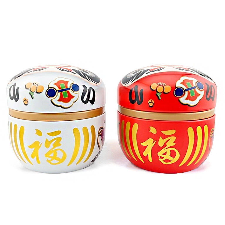 Set van Twee Metalen Theeblikken - Daruma