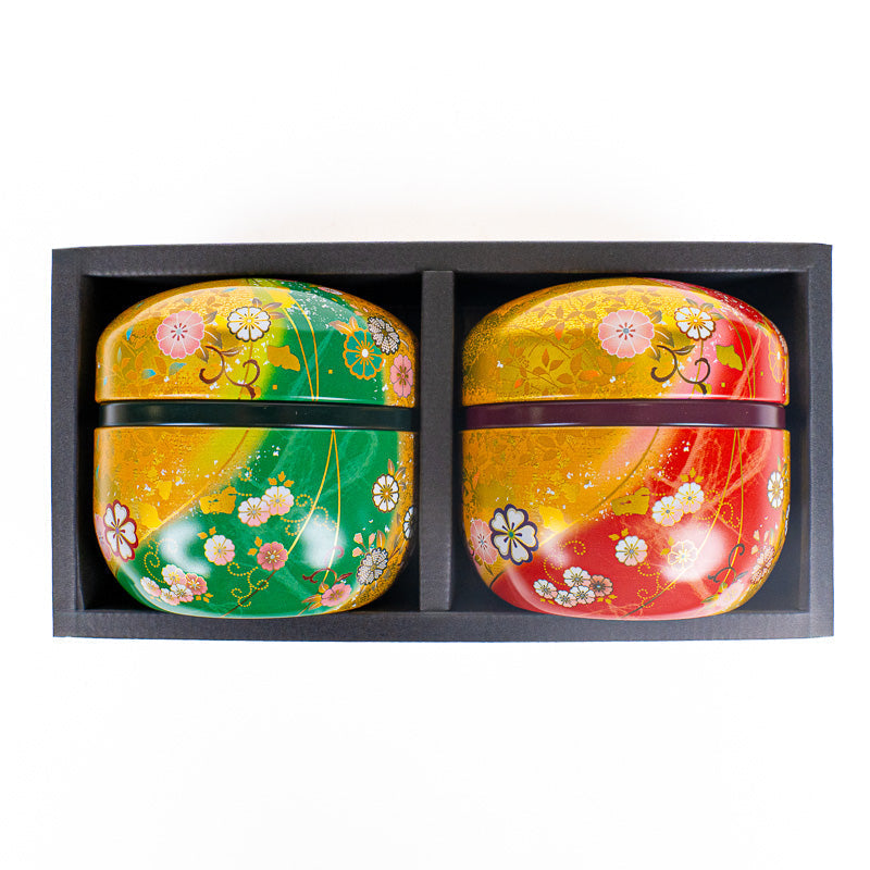 Set van Twee Ronde Theeblikken