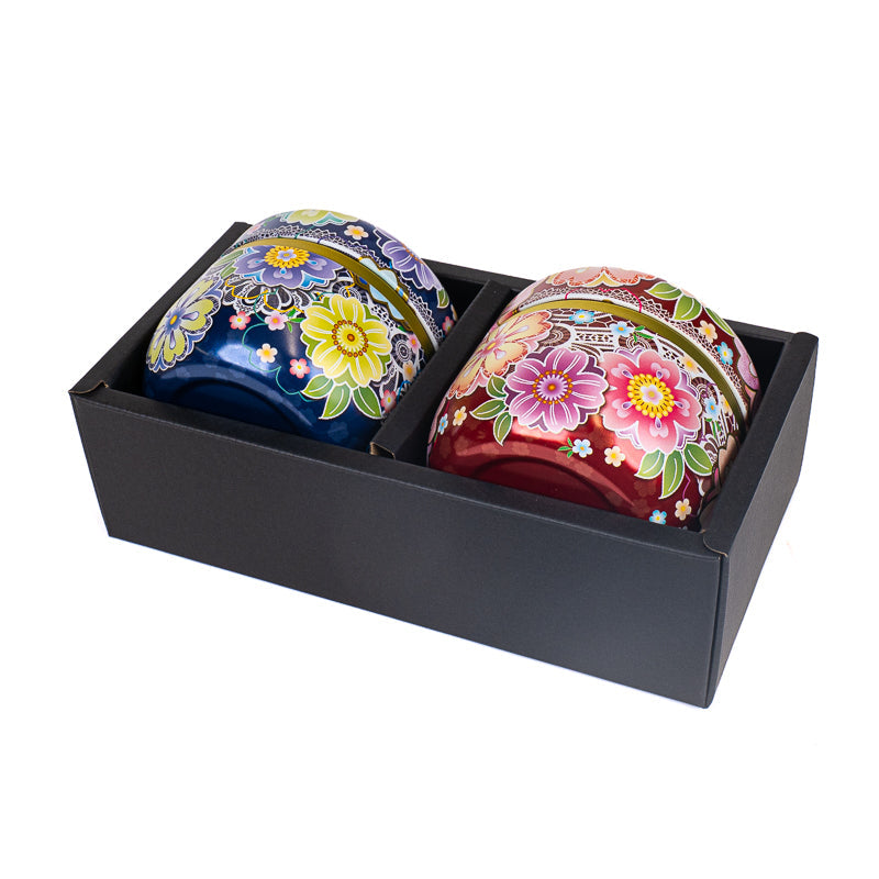 Set van Twee Theeblikken - Japanse Bloemen