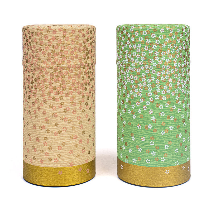 Set van Twee Theeblikken met Washi Papier - Hanazono