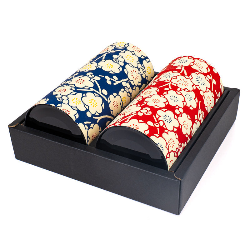 Set van Twee Theeblikken met Washi Papier - Ume