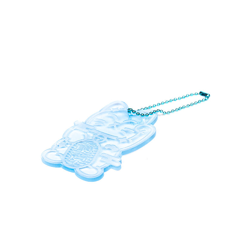 Sleutelhanger - Fluor Blauwe Maneki Neko