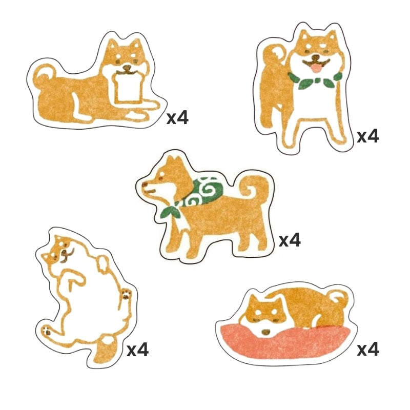 Japanse stickers Shiba hond