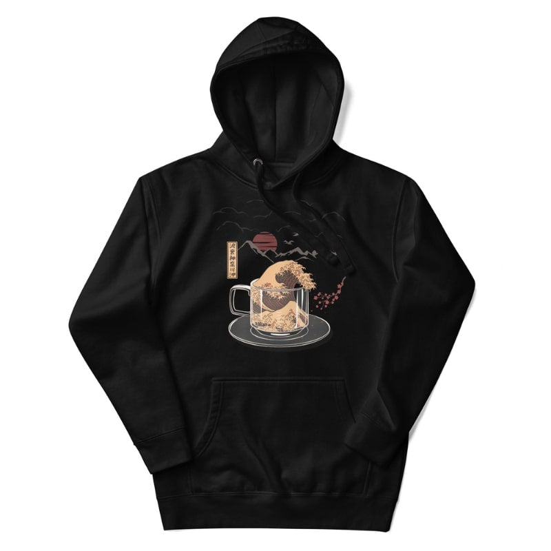 Kanagawa koffie Japans sweatshirt - S