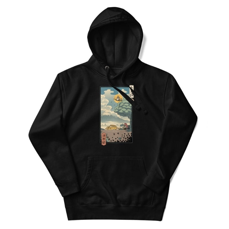 Sweatshirt Japanse Ukiyo-e Boswachters - S / Zwart