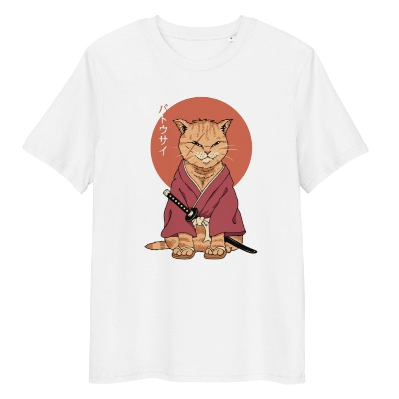 Japans T-shirt Neko Battôsaï - S / Wit