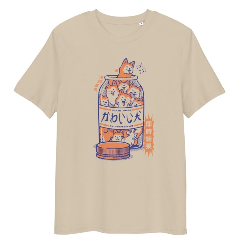 Japanse Shiba Anti-Depressiva T-shirt - S / Beige