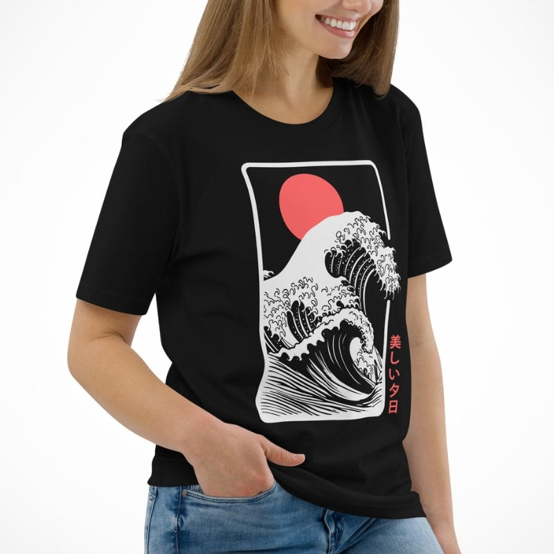 Zonsondergang Kanagawa Japans T-shirt