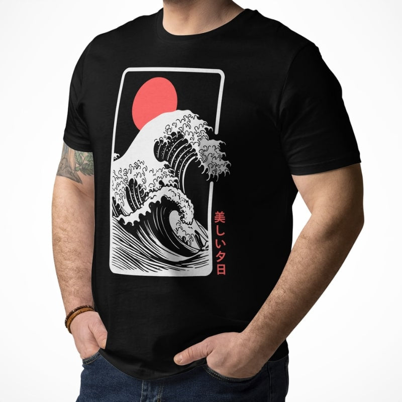 Zonsondergang Kanagawa Japans T-shirt