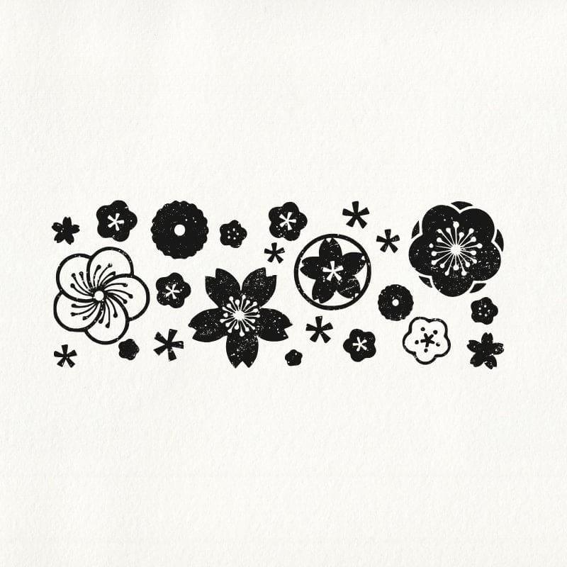 Houten Stempel Japanse Bloemen