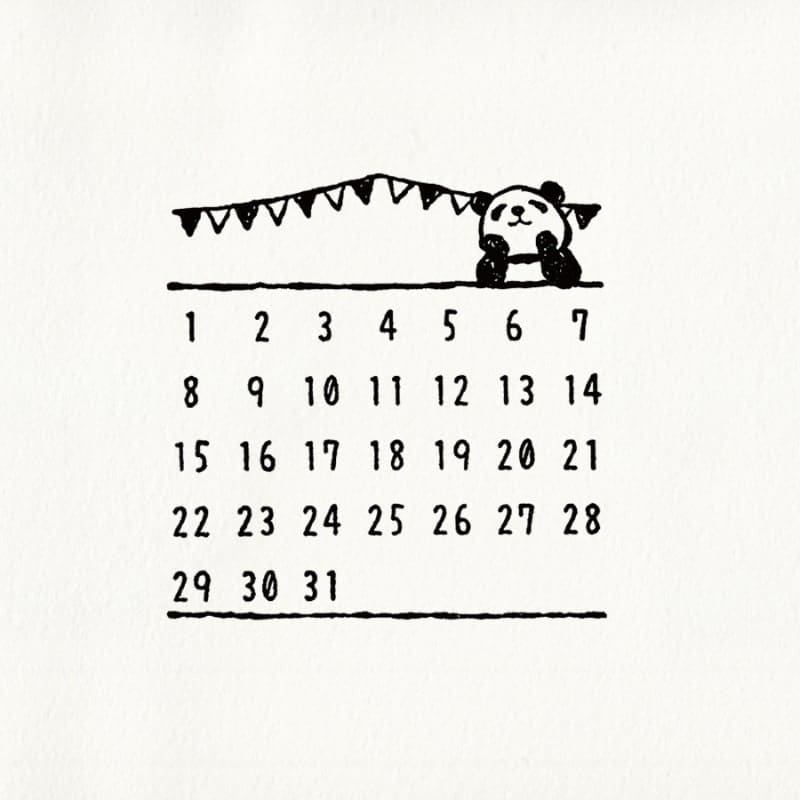 Japanse Panda Kalenderzegel