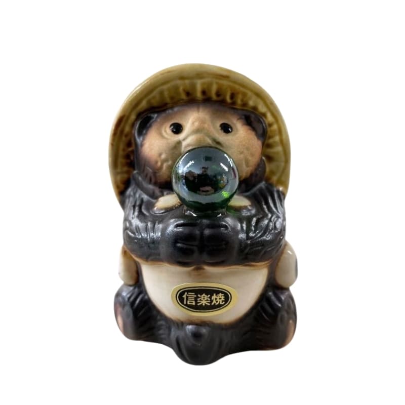 Tanuki Beeldje - Groene Parel