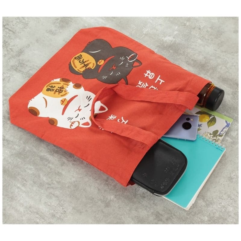 Tote Bag - Rood Maneki Neko Shōfuku
