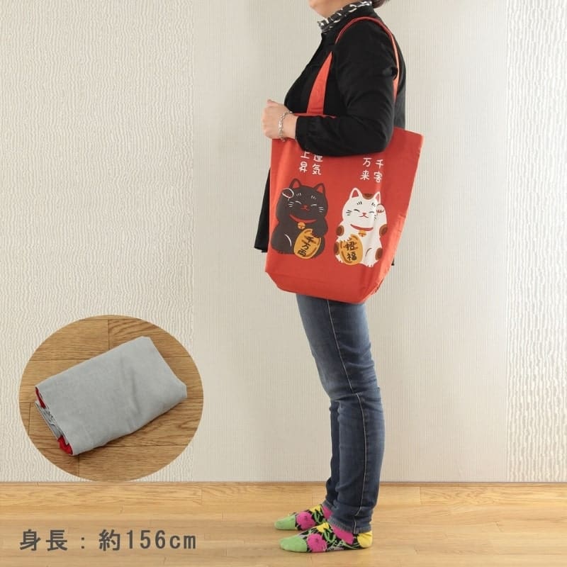 Tote Bag - Rood Maneki Neko Shōfuku