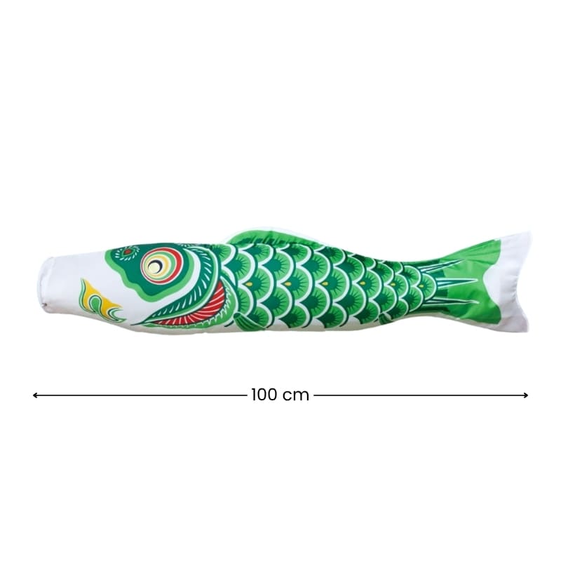 Traditionele Japanse Koinobori Groen - 100 cm