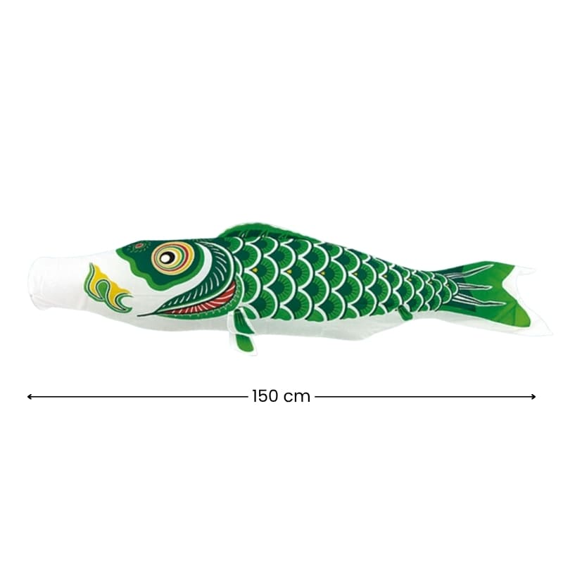 Traditionele Japanse Koinobori Groen - 150 cm