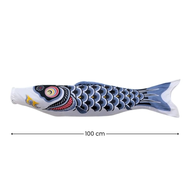 Traditionele Japanse Koinobori Zwart - 100 cm