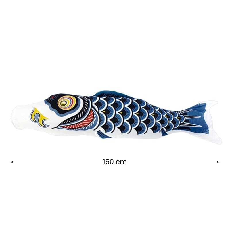 Traditionele Japanse Koinobori Zwart - 150 cm