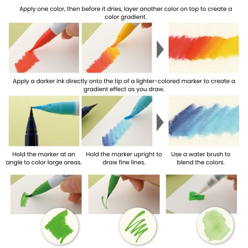 ZIG Brushpennen - Set Van 12