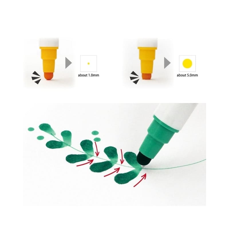 ZIG Clean Color Dot Markers - Set van 6 - Dubbele Punt