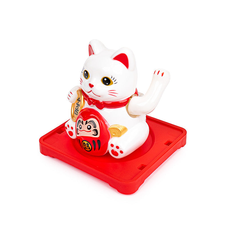 Zonne-energie Bewegende Maneki Neko Kat - Daruma
