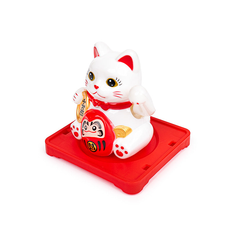 Zonne-energie Bewegende Maneki Neko Kat - Daruma