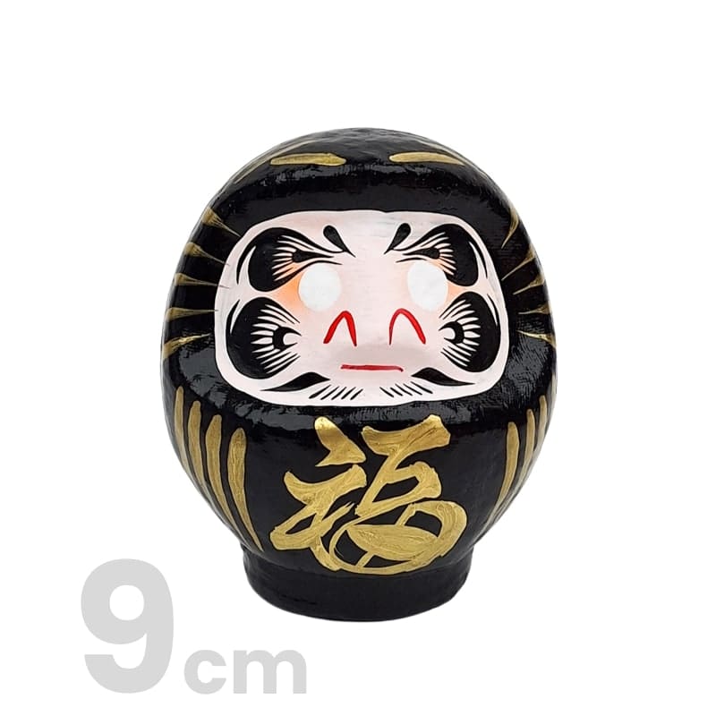 Zwarte Japanse Daruma – 9 tot 15 cm 9 cm