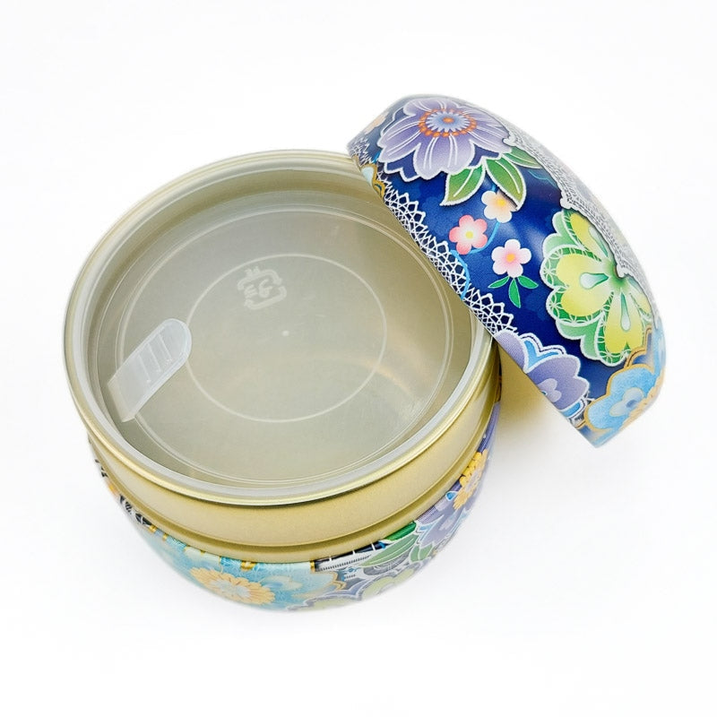 Japan Blauw Metalen Theedoos